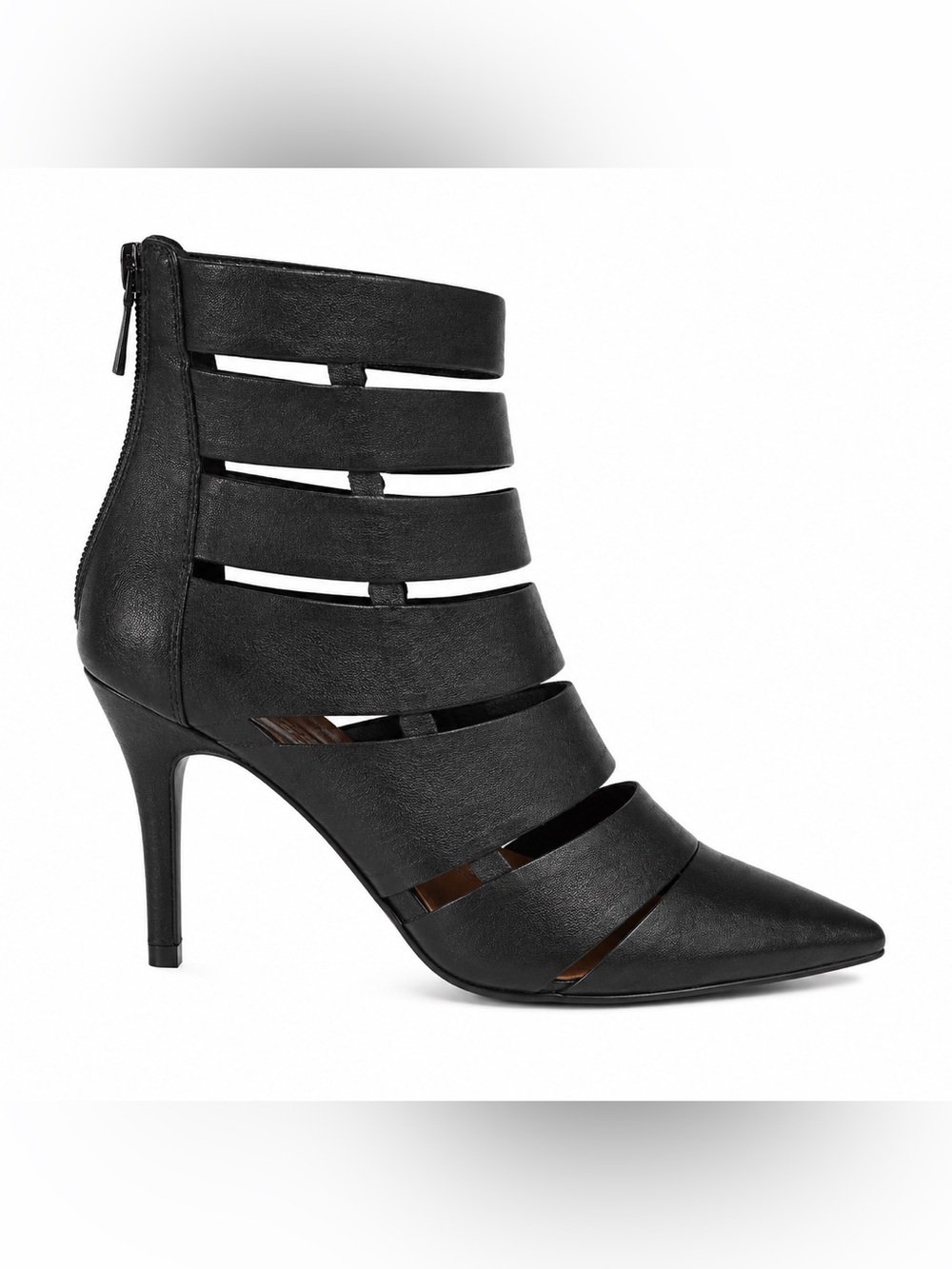 Vince Camuto Black Strappy Pointed-Toe Stiletto Bootie